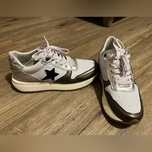 MKS white sneakers with star